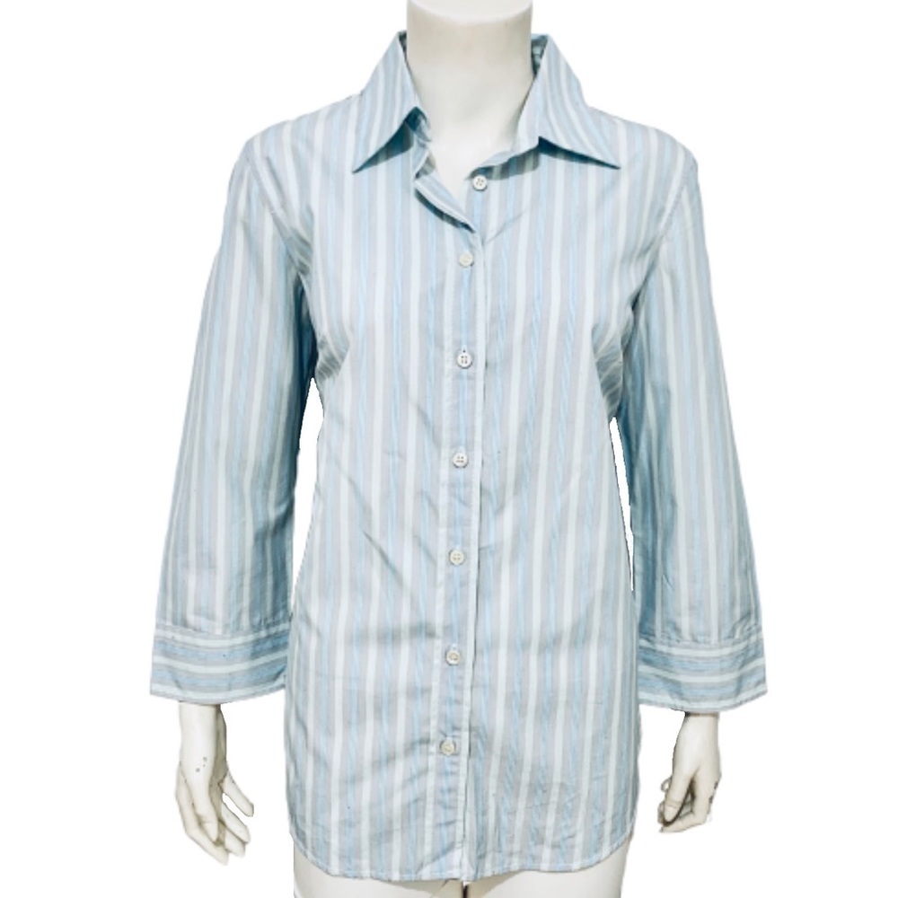 J. CREW FACTORY | Cotton Striped Button Up Blouse